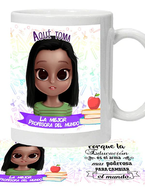 Tazón Personalizado Profesora La Mejor Grafimax