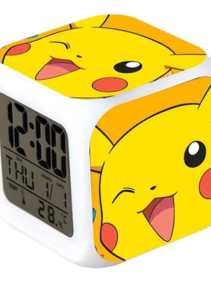 Reloj Pikachu Sonrisa Despertador Led Digital Luz Grafimax 1