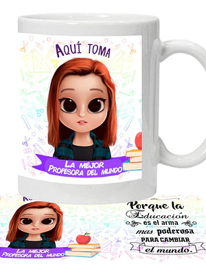 Tazón Profesora Educadora Colorina Grafimax