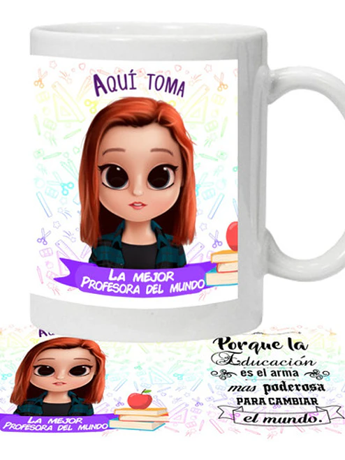 Tazón Profesora Educadora Colorina Grafimax 1