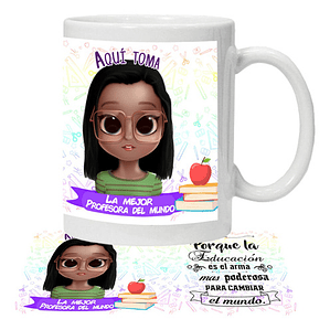 Tazón Personalizado Profesora Aquí­ Toma La Mejor Grafimax