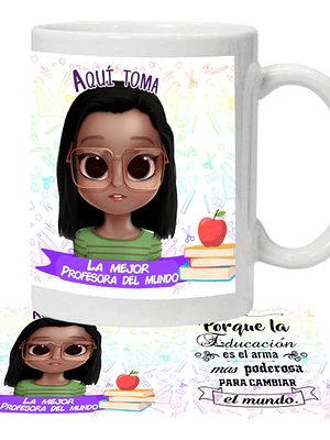 Tazón Personalizado Profesora Aquí­ Toma La Mejor Grafimax