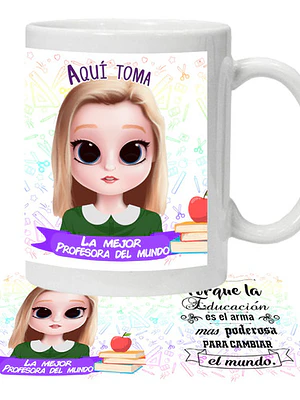 Tazón Grafimax Profesora Educadora La Educación