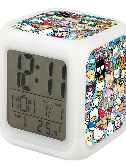 Reloj Hello Kitty Despertador Led Digital Luz Grafimax 1