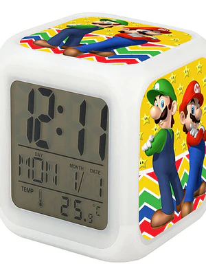 Reloj Mario Bros Y Luigi Despertador Digital Grafimax