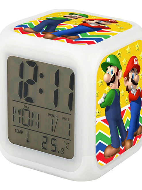 Reloj Mario Bros Y Luigi Despertador Digital Grafimax 1