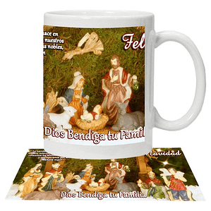 Tazón Feliz Navidad Dios Bendiga Tu Familia Grafimax