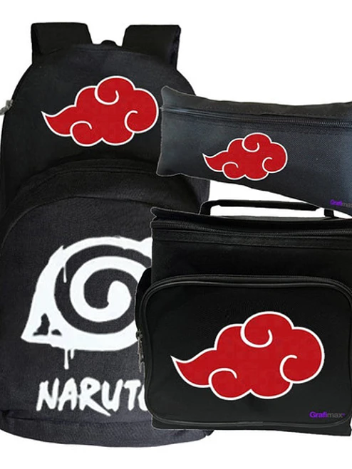 Mochila Naruto Shippuden Pack Lonchera Estuche Grafimax 1