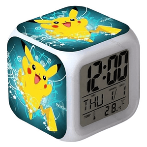 Reloj Pikachu Rayos Despertador Led Digital Luz Grafimax