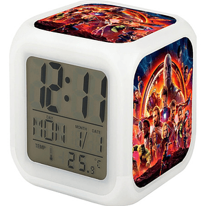 Reloj Avengers Despertador Digital Luz Led Grafimax