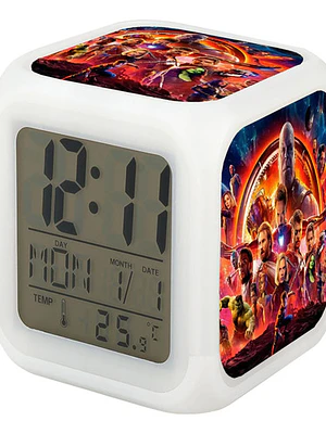 Reloj Avengers Despertador Digital Luz Led Grafimax