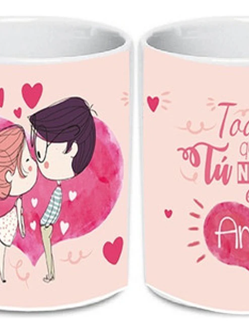 Pack 12 Tazones Dí­A Amor Parejas San Valentin 14 Grafimax 2