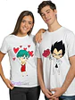 Pack Poleras Pareja Novios Duos Bulma Y Vegeta Grafimax - Miniatura 1