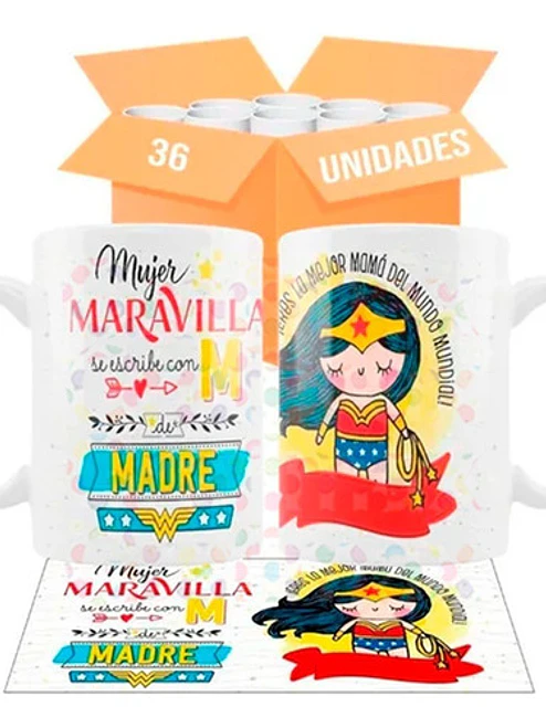 Pack 36 Tazones Dí­A De La Madre Feliz Dí­A Mamá Grafimax 1