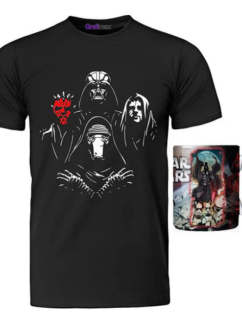 Polera Star Wars + Tazón Bohemian Dark Side Grafimax 1