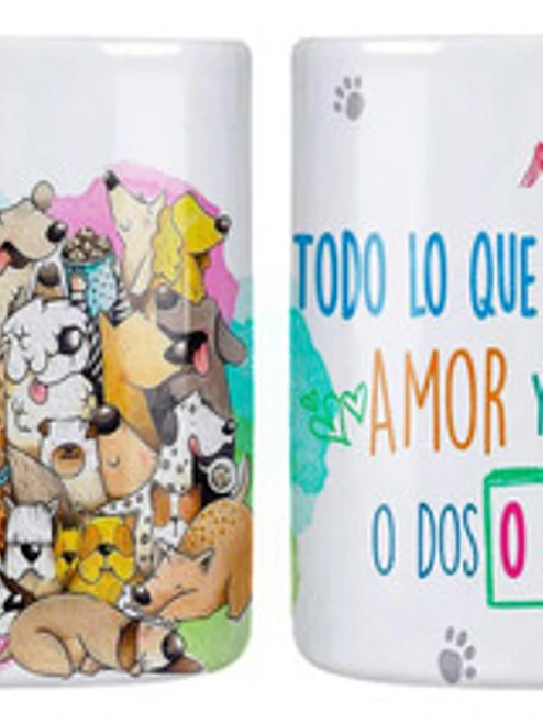Tazón Necesito Amor Y Un Perro O Dos O Cinco Grafimax 1