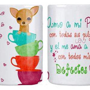Tazón Amo A Mi Perro Con Todas Sus Pulgas Pet Lover Grafimax