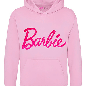 Polerón Barbie Diseño Glitter Fucsia Dibujos Animados Grafimax