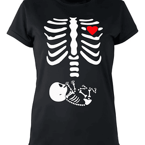 Polera Halloween Esqueleto Mamás Embarazadas - Grafimax