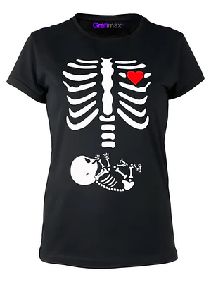 Polera Halloween Esqueleto Mamás Embarazadas - Grafimax