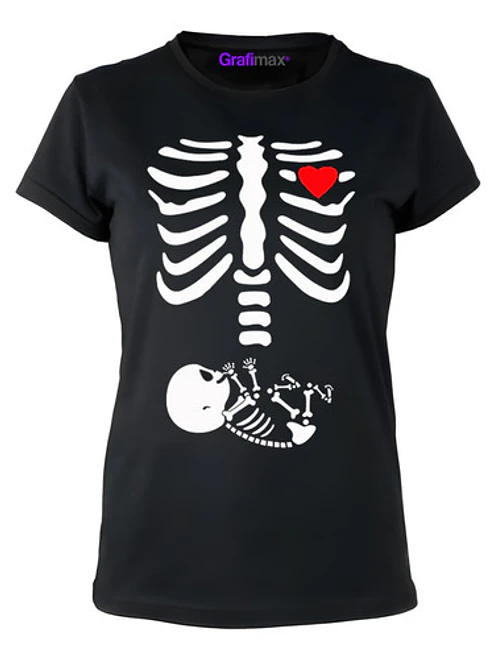 Polera Halloween Esqueleto Mamás Embarazadas - Grafimax 1