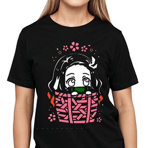 Polera Nezuko Kimetsu No Yaiba Canasto Anime Grafimax