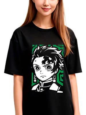 Polera Tanjiro Kamado Kimetsu No Yaiba Anime Grafimax