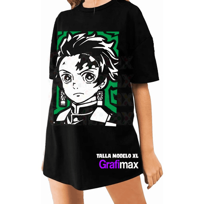 Polera Tanjiro Kamado Kimetsu No Yaiba Anime Grafimax 2