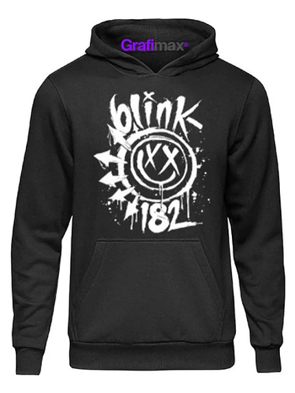 Polerón Hombre Blink 182 Negro Míºsica Grafimax 1