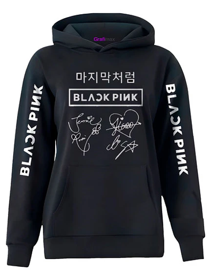 Polerón Black Pink Names Korea K Pop Jisoo 95 Doble Estampado Míºsica Grafimax 1