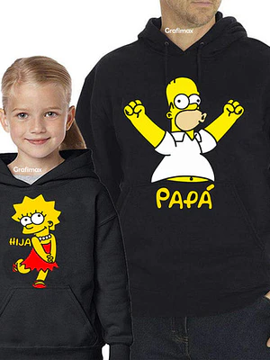 Pack Poleron Lisa Y Homero Papa E Hija Simpsons - Grafimax