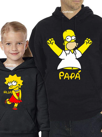 Pack Poleron Lisa Y Homero Papa E Hija Simpsons - Grafimax 1