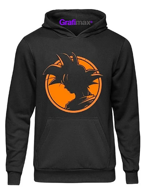 Polerón Dragon Ball Goku Silueta Hombre Oversize Anime Grafimax 1