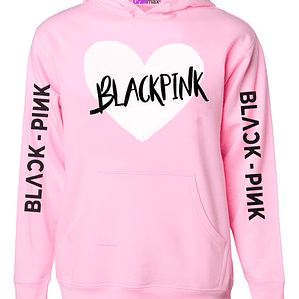 Polerón Black Pink Heart Draw Rosado K-Pop Música Grafimax