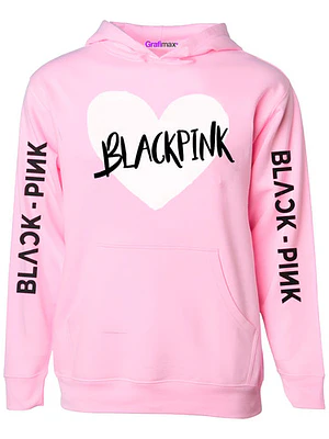 Polerón Black Pink Heart Draw Rosado K-Pop Música Grafimax