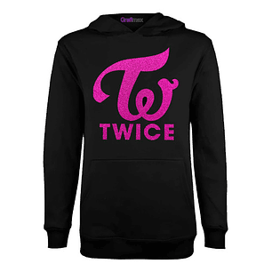 Poleron Twice Glitter Corea K - Pop Mujer Oversize Grafimax