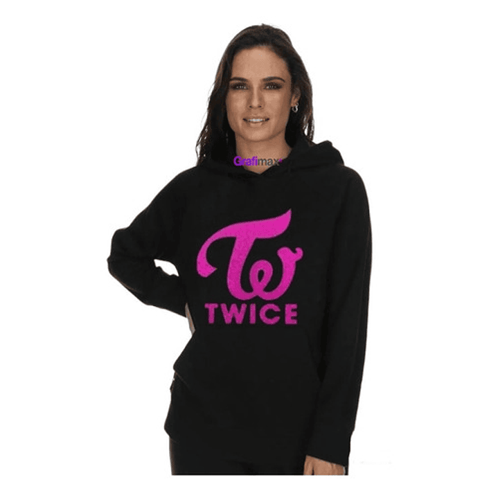 Poleron Twice Glitter Corea K - Pop Mujer Oversize Grafimax 2