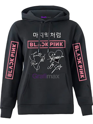 Polerón Black Pink Firmas Atras Dice Jennie 96 Kpop Música Grafimax