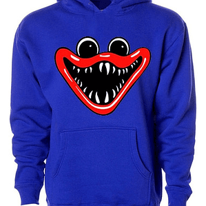 Polerón Huggy Wuggy Poppy Playtime Face Niños Azul Grafimax