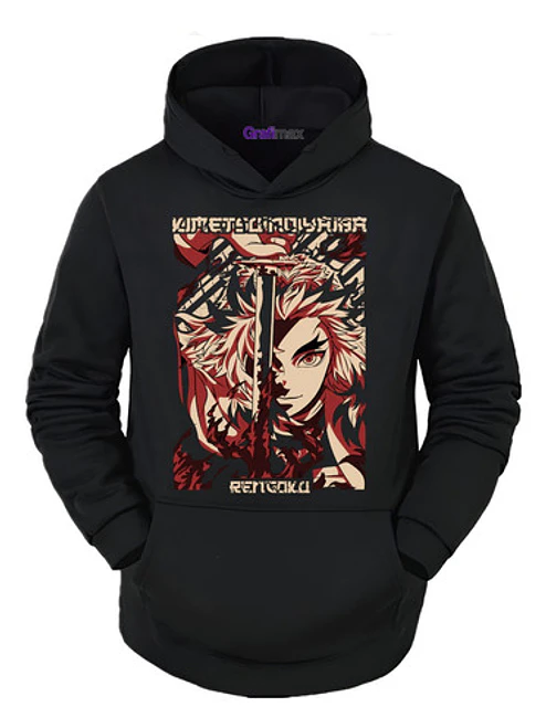 Poleron Rengoku Fuego Kimetsu No Yaiba Anime Grafimax 1