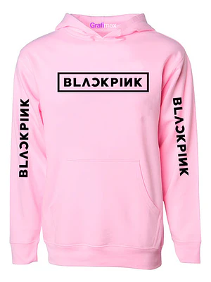 Polerón Blackpink Logo Rosa Grafimax Letras K-Pop Música Grafimax