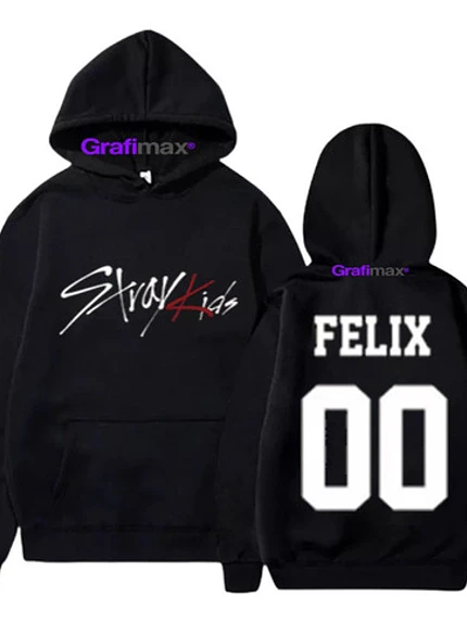 Poleron Stray Kids Felix Música Oversize K-Pop Grafimax 2