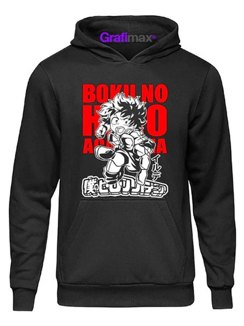 Polerón Boku No Hero Anime Oversize Hombre Grafimax 1