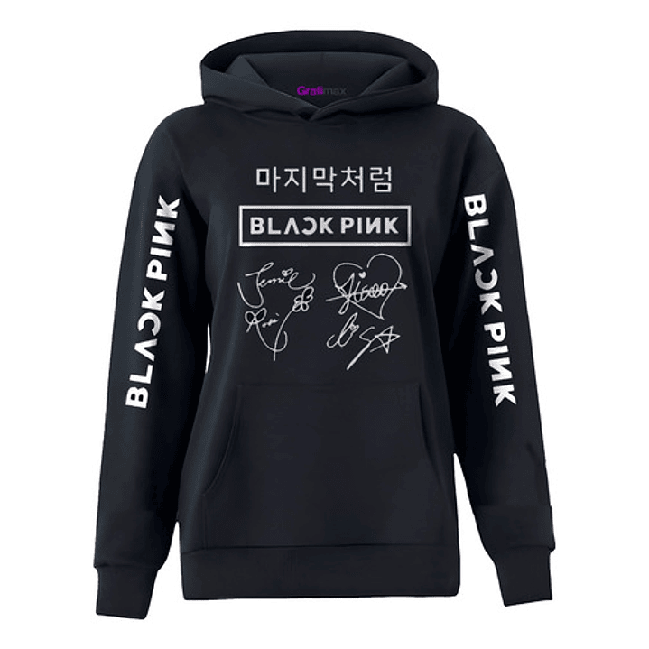 Polerón Black Pink  Lisa 97 K Pop Estampado Espalda Grafimax 1