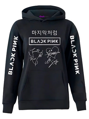 Polerón Black Pink Lisa 97 K Pop Estampado Espalda Grafimax