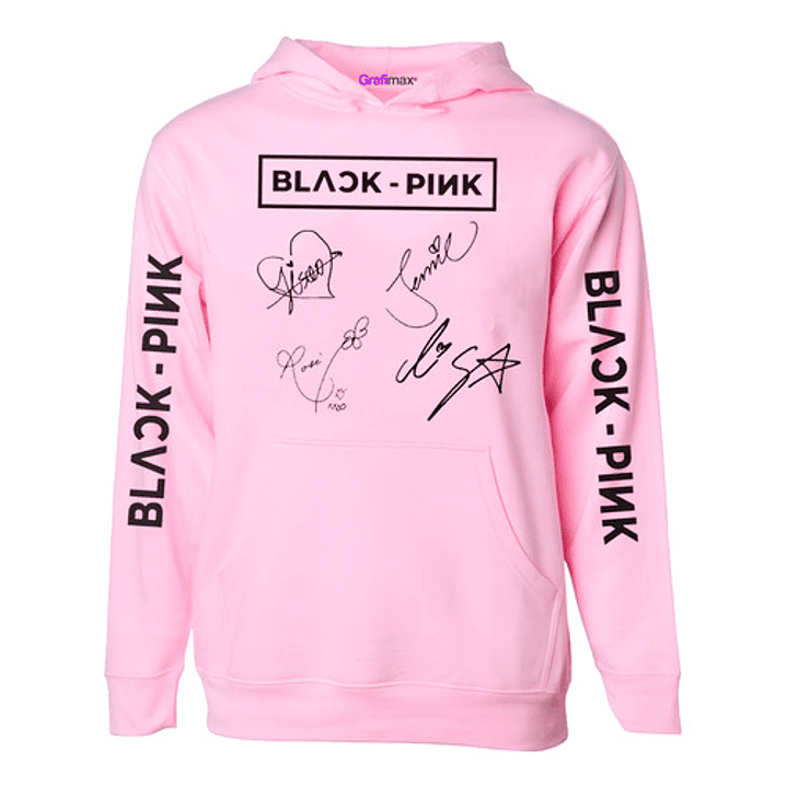 Polerón Black Pink Firmas Koreano Rosa K-pop Grafimax 1