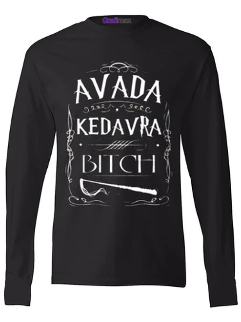 Polera Manga Larga Avada Kedabra Bitch Harry Potter Grafimax 1