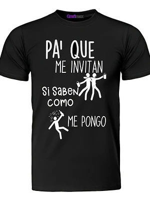 Polera Frases Tipicas De Chile Pa'Que Me Invitan 18 Grafimax