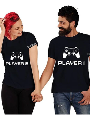 Poleras Parejas Enamorados Duos Player 1 Player 2 Grafimax