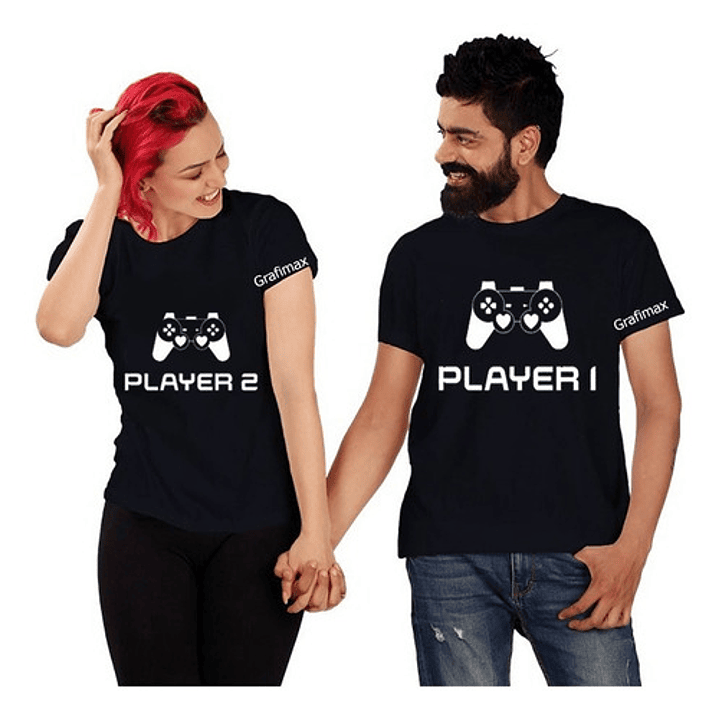 Poleras Parejas Enamorados Duos Player 1 Player 2 Grafimax 33